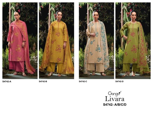 Ganga livara 4742 fancy dress material wholesale in ahmedabad